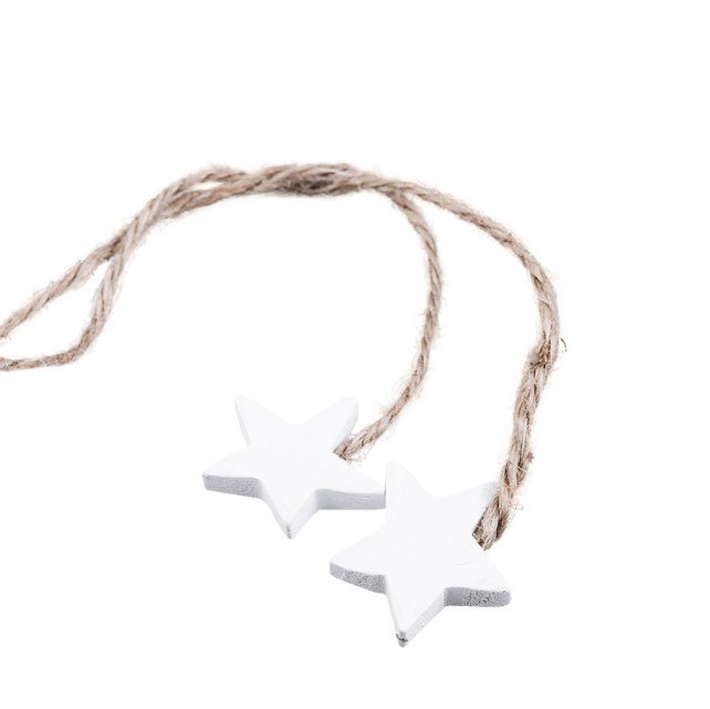 Stjärnor på Rep Vit D3,8cm