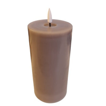 LED Blockljus H17cm Brun