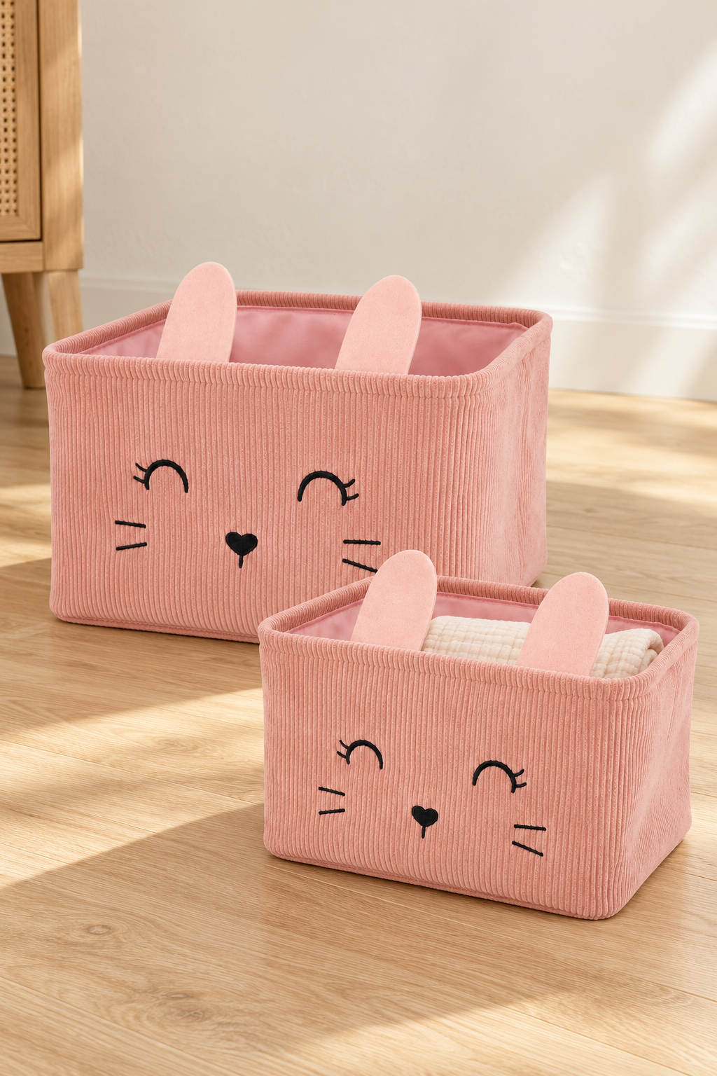 Set med 2 manchesterkorgar – rosa