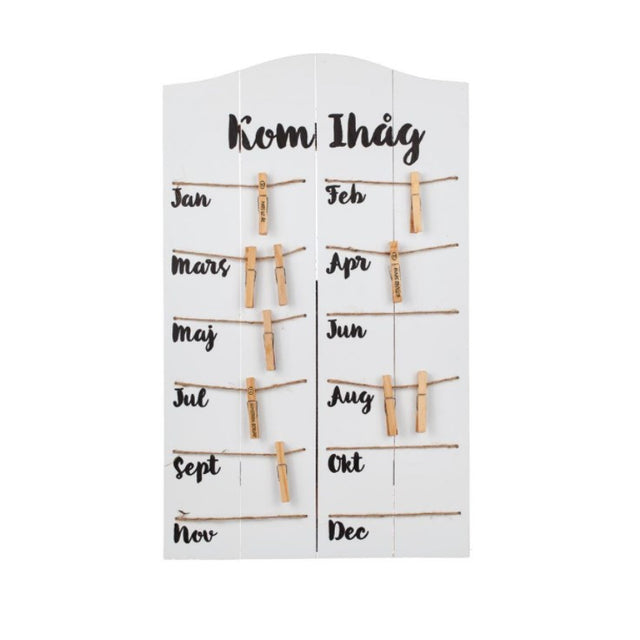 Trätavla 'Årsplanerare' 36x60cm