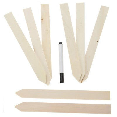 Etikett i trä  8-pack inkl penna