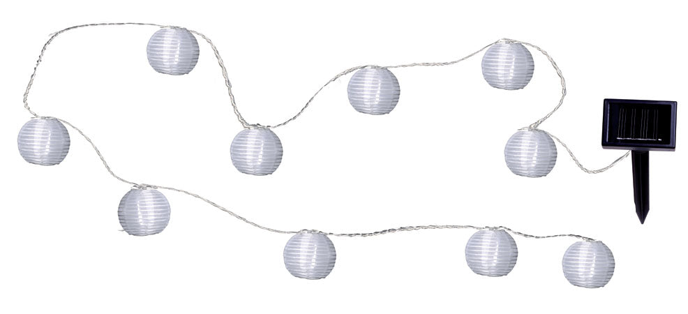 Ljusslinga risboll vit, 10 LED, solpanel