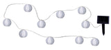 Ljusslinga risboll vit, 10 LED, solpanel