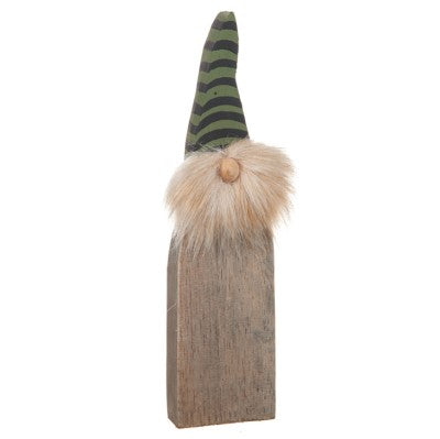 Tomte i Trä 20cm Grön