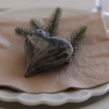 Hjärta i Trä Svart