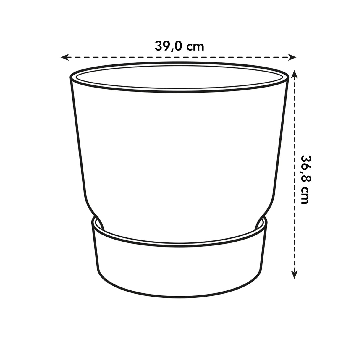 Greenville Round Självbevattningskruka, D39cm - Living Concrete