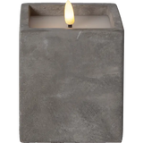 LED Blockljus Flamme Cem Grå 9x11,5 cm