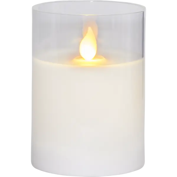 LED Blockljus M-Twinkle Transp glas 10 cm