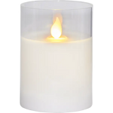 LED Blockljus M-Twinkle Transp glas 10 cm
