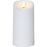 LED Blockljus Flamme Vit 7,5x15 cm