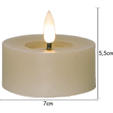 LED Värmeljus 2-pack Flamme Flow Beige 7x5,5 cm