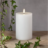 LED Blockljus Flamme Flow Big Vit 10x17,5 cm