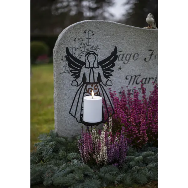 LED Gravljus Flamme Deco Svart 21,5x48 cm