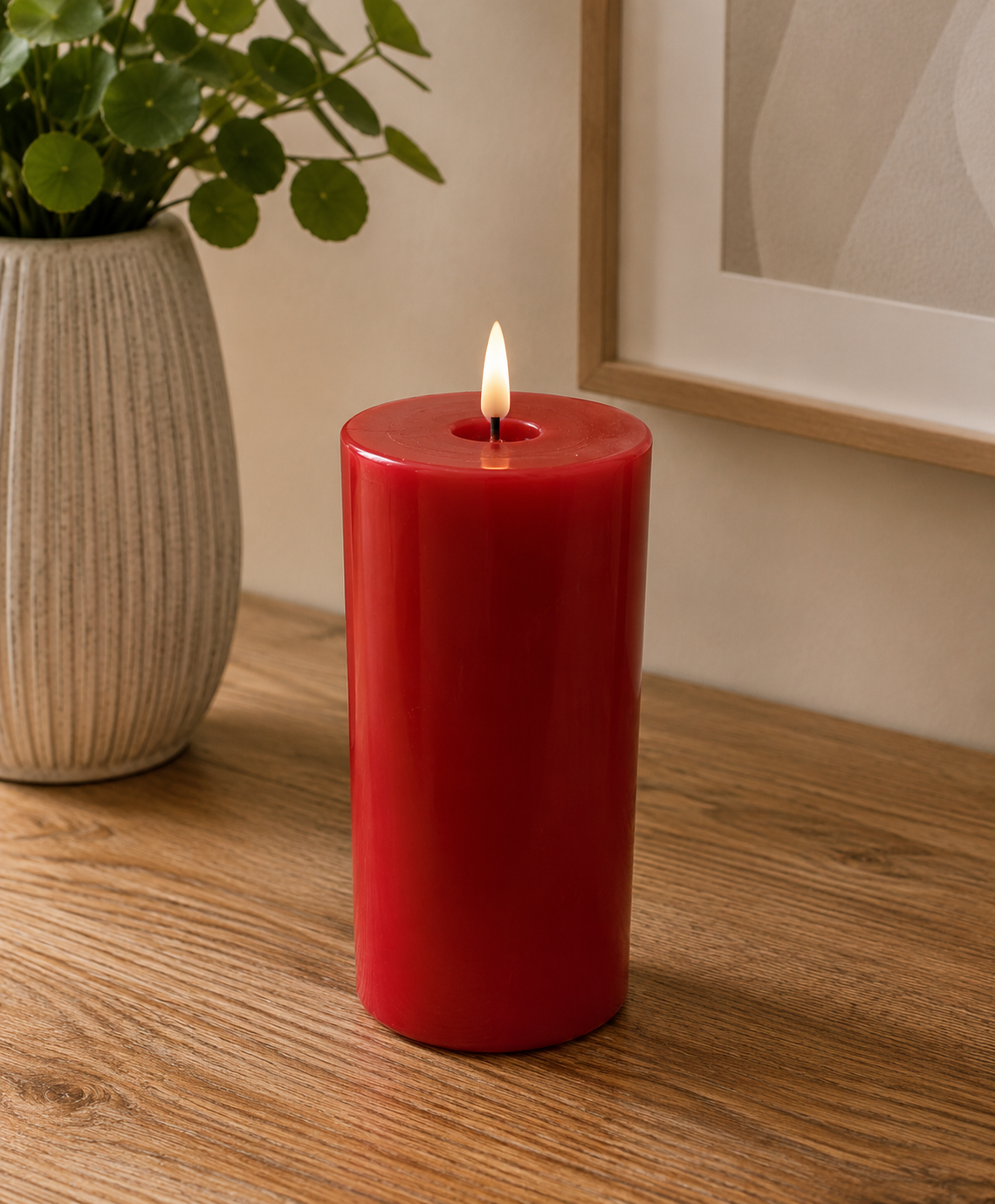 LED Blockljus H17cm Röd