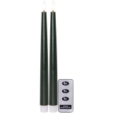 LED Antikljus 2-pack Flamme Slim Grön 28,5 cm
