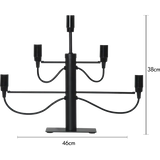 Ljusstake Milano Svart metall 5L