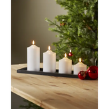 LED Blockljus Flamme Top Vit 7,5x17 cm