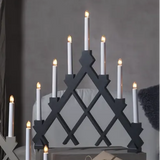 Ljusstake Rut Grå A-form 7L