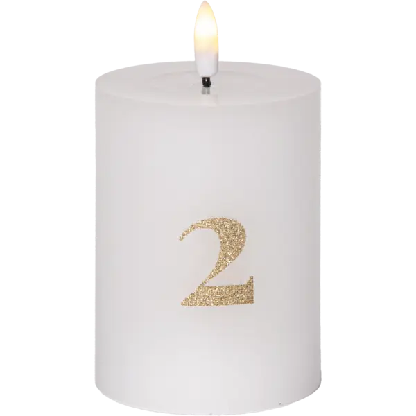 LED Blockljus 4-pack Flamme Advent Vit 7,5x12,5 cm