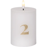 LED Blockljus 4-pack Flamme Advent Vit 7,5x12,5 cm