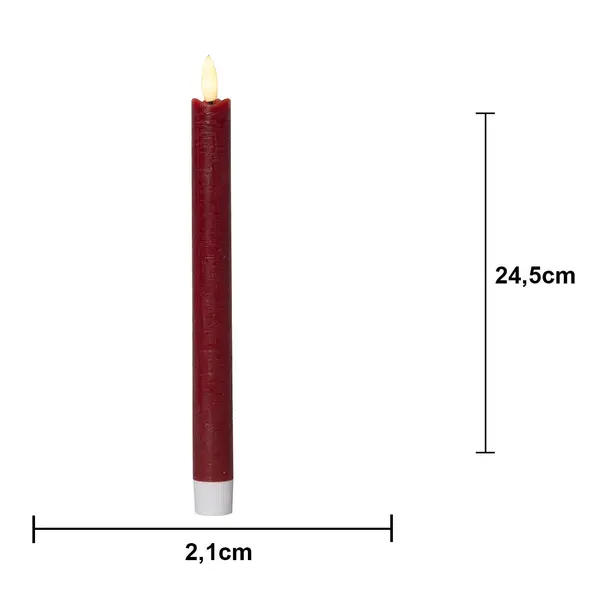 LED Antikljus 2-pack Flamme Rustic Röd 24,5 cm