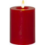 LED Blockljus Flamme Flow Röd 7,5x12,5 cm