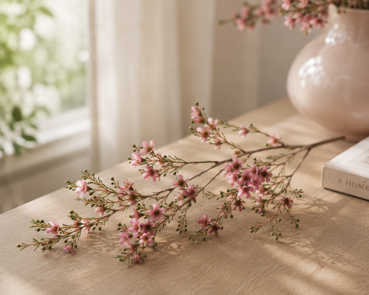Wax Flower pink 69 cm