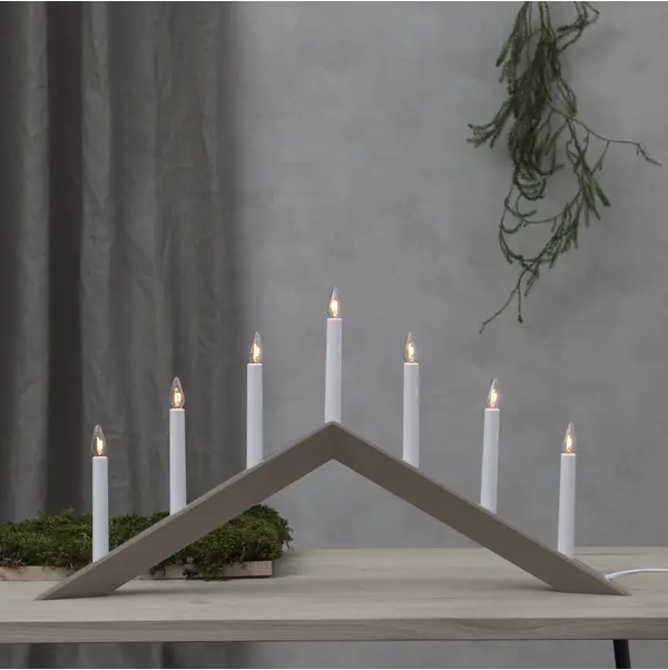Ljusstake Arrow Beige A-form låg 7L
