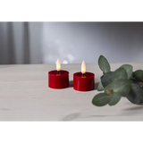 LED Värmeljus 2-pack Flamme Flow Röd 4x5 cm