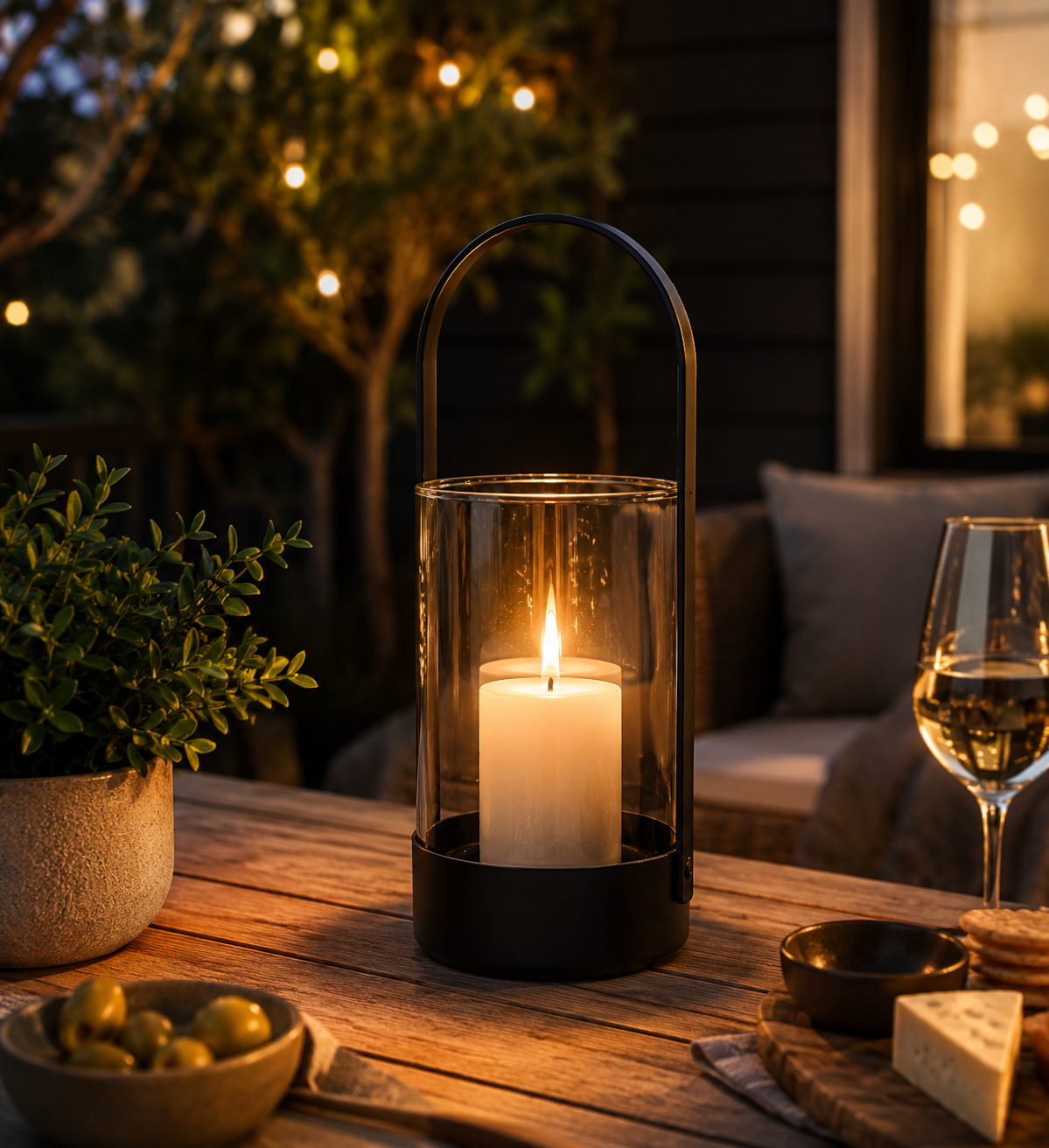 Trädgårdslykta i glas 26cm