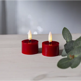 LED Värmeljus 2-pack Flamme Flow Röd 4x5 cm