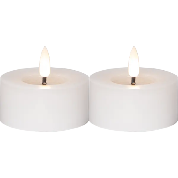 LED Värmeljus 2-pack Flamme Flow Vit 7x5,5 cm