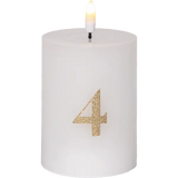 LED Blockljus 4-pack Flamme Advent Vit 7,5x12,5 cm