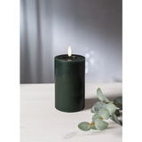 LED Blockljus Flamme Flow Grön 7,5x15 cm