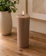 LED Blockljus H22,5cm Brun