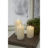 LED Blockljus Flamme Flow Vit 7,5x17,5 cm