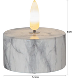 LED Värmeljus 2-pack Flamme Marble Grå 5,5x6 cm