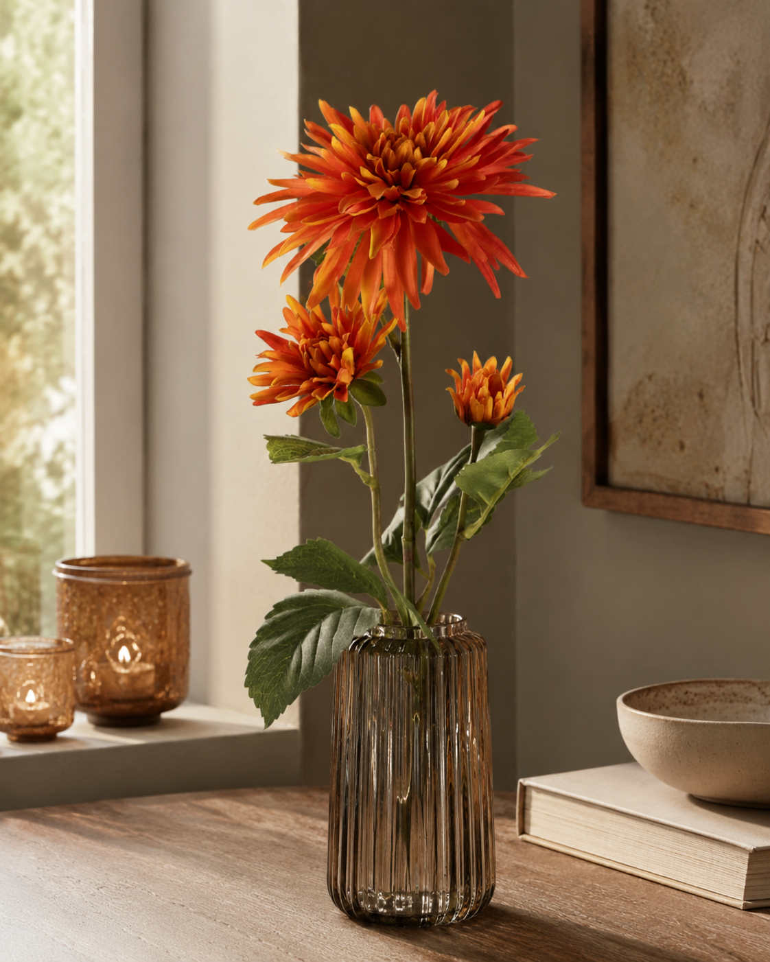 Dahlia orange 71 cm