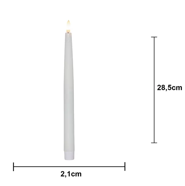 LED Antikljus 4-pack Flamme Slim Vit 28,5 cm
