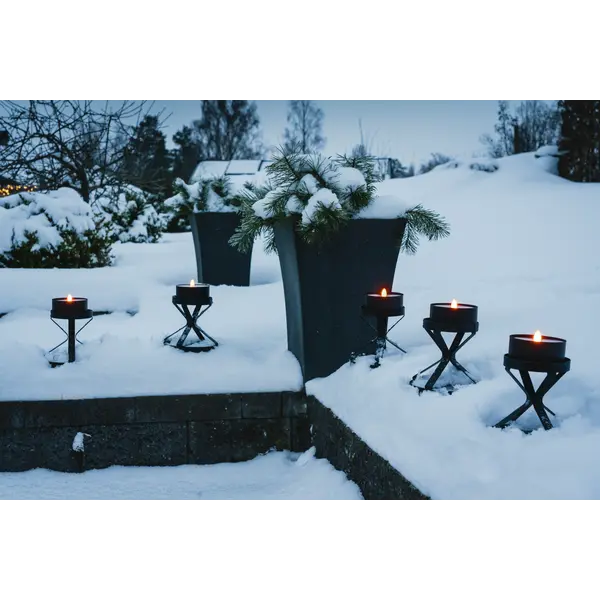 LED Ljus Torch Candle Svart 10,5x7 cm