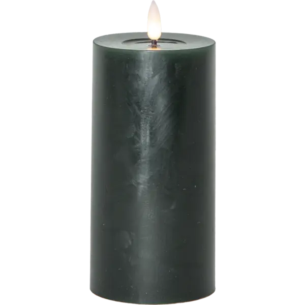 LED Blockljus Flamme Flow Grön 7,5x17,5 cm