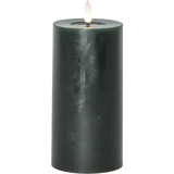 LED Blockljus Flamme Flow Grön 7,5x17,5 cm