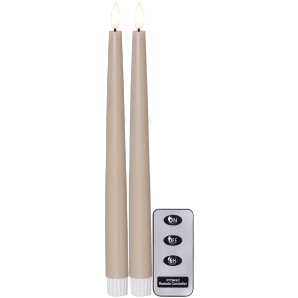 LED Antikljus 2-pack Flamme Slim Beige 28,5 cm