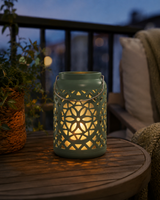 Lykta LED D12xH19cm Ljusgrön