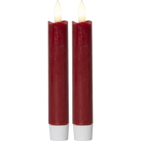 LED Antikljus 2-pack Flamme Rustic Röd 15 cm