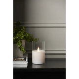 LED Blockljus M-Twinkle Transp. glas 12,5 cm