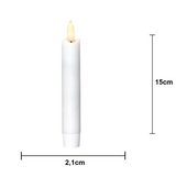 LED Antikljus 2-pack Flamme Rustic Vit 15 cm