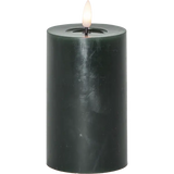 LED Blockljus Flamme Flow Grön 7,5x15 cm
