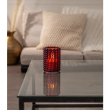 LED Ljus Flamme Dotty Röd glas 12,5 cm