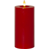 LED Blockljus Flamme Flow Röd 7,5x17,5 cm